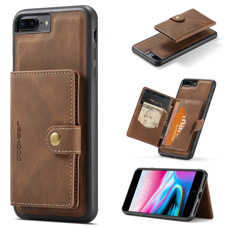 JEEHOOD Retro Magnetic Detachable Protective Case with Wallet & Card Slot & Holder For iPhone 8 Plus & 7 Plus