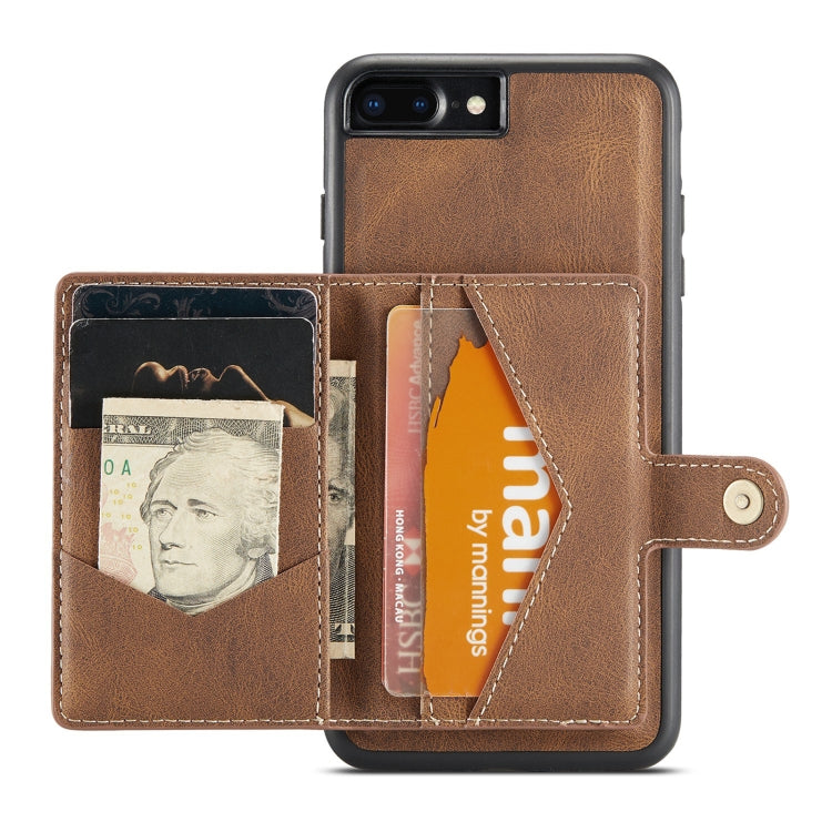 JEEHOOD Retro Magnetic Detachable Protective Case with Wallet & Card Slot & Holder For iPhone 8 Plus & 7 Plus