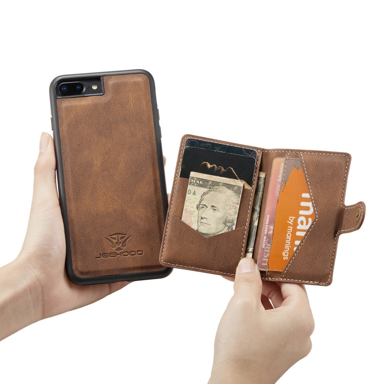 JEEHOOD Retro Magnetic Detachable Protective Case with Wallet & Card Slot & Holder For iPhone 8 Plus & 7 Plus