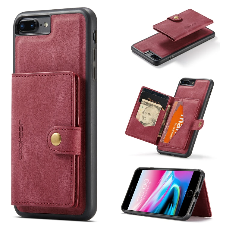 JEEHOOD Retro Magnetic Detachable Protective Case with Wallet & Card Slot & Holder For iPhone 8 Plus & 7 Plus