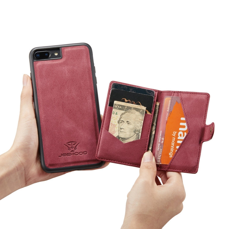 JEEHOOD Retro Magnetic Detachable Protective Case with Wallet & Card Slot & Holder For iPhone 8 Plus & 7 Plus