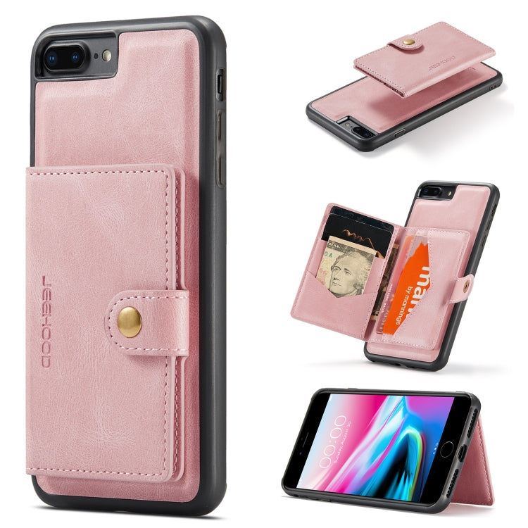 JEEHOOD Retro Magnetic Detachable Protective Case with Wallet & Card Slot & Holder For iPhone 8 Plus & 7 Plus