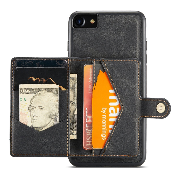 For iPhone SE 2022 / SE 2020 / 8 / 7 JEEHOOD Retro Magnetic Detachable Protective Case with Wallet & Card Slot & Holder