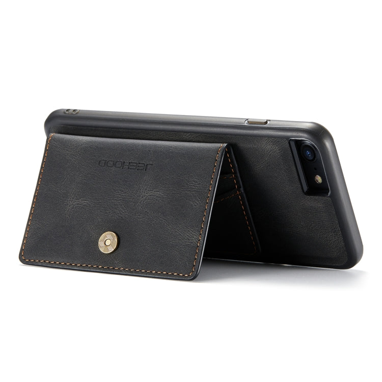 For iPhone SE 2022 / SE 2020 / 8 / 7 JEEHOOD Retro Magnetic Detachable Protective Case with Wallet & Card Slot & Holder