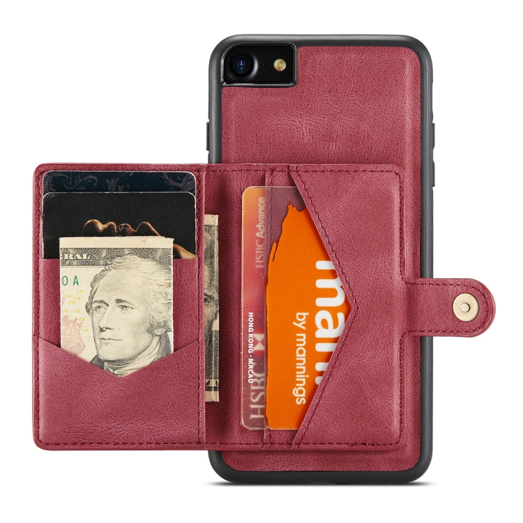 For iPhone SE 2022 / SE 2020 / 8 / 7 JEEHOOD Retro Magnetic Detachable Protective Case with Wallet & Card Slot & Holder