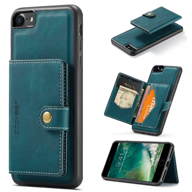 For iPhone SE 2022 / SE 2020 / 8 / 7 JEEHOOD Retro Magnetic Detachable Protective Case with Wallet & Card Slot & Holder