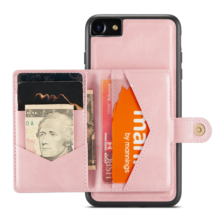 For iPhone SE 2022 / SE 2020 / 8 / 7 JEEHOOD Retro Magnetic Detachable Protective Case with Wallet & Card Slot & Holder