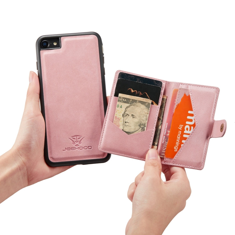 For iPhone SE 2022 / SE 2020 / 8 / 7 JEEHOOD Retro Magnetic Detachable Protective Case with Wallet & Card Slot & Holder