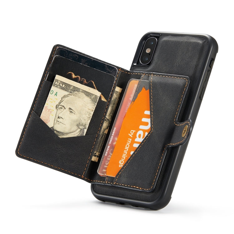 For iPhone X / XS JEEHOOD Retro Magnetic Detachable Protective Case with Wallet & Card Slot & Holder
