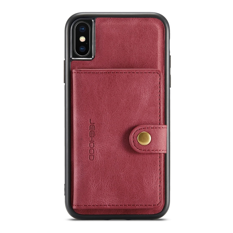 For iPhone X / XS JEEHOOD Retro Magnetic Detachable Protective Case with Wallet & Card Slot & Holder