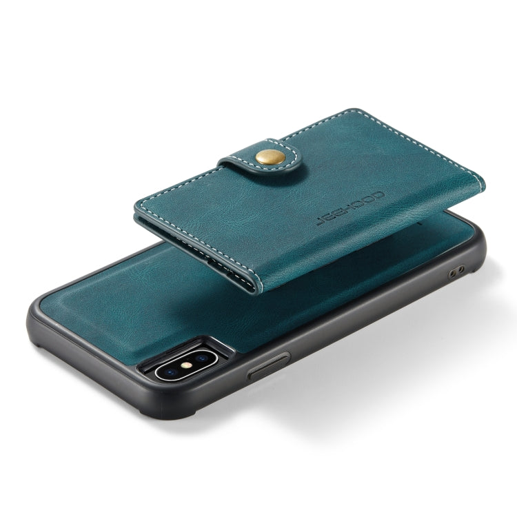 For iPhone X / XS JEEHOOD Retro Magnetic Detachable Protective Case with Wallet & Card Slot & Holder