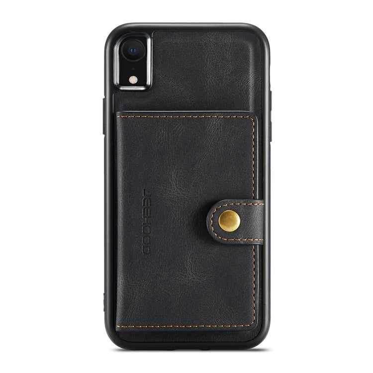 For iPhone XR JEEHOOD Retro Magnetic Detachable Protective Case with Wallet & Card Slot & Holder