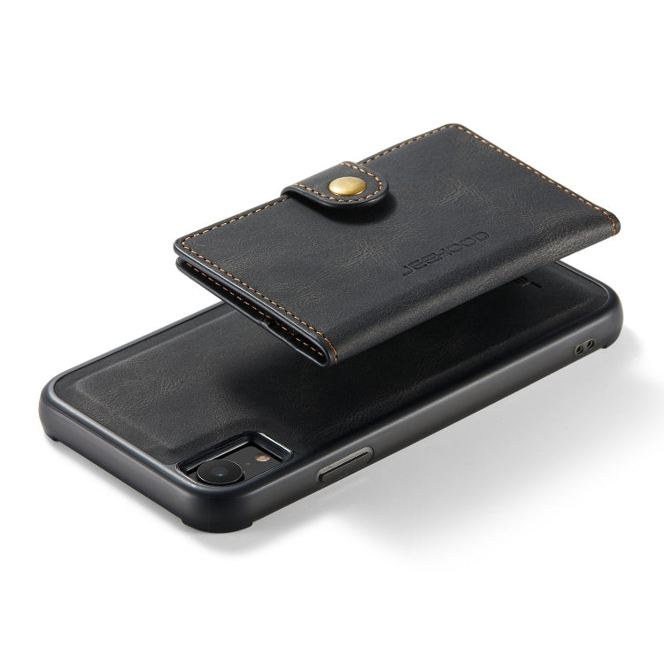 For iPhone XR JEEHOOD Retro Magnetic Detachable Protective Case with Wallet & Card Slot & Holder
