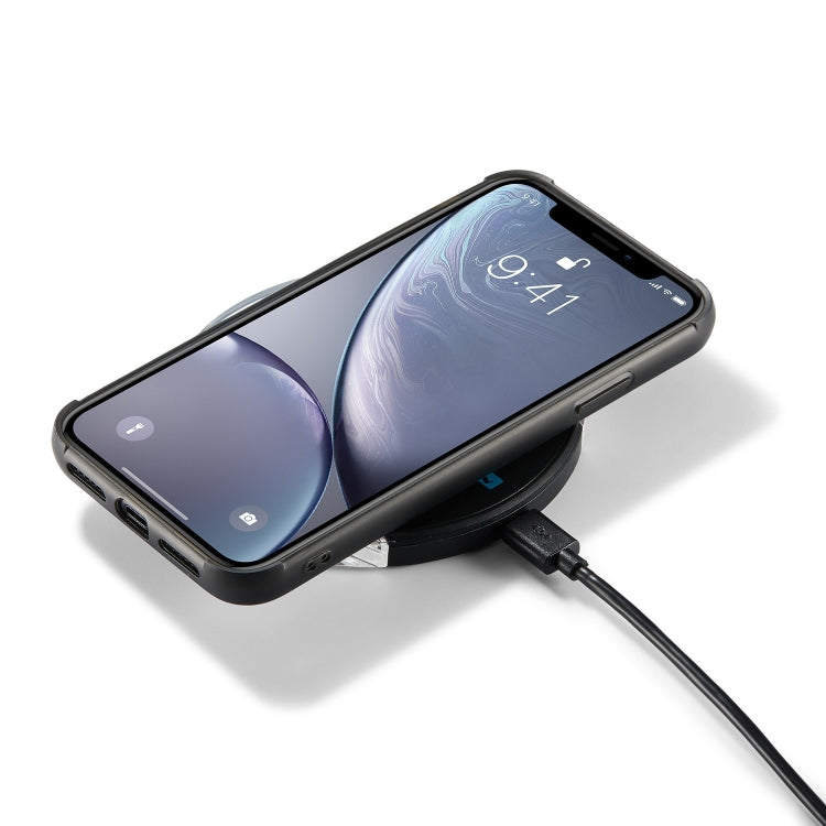 For iPhone XR JEEHOOD Retro Magnetic Detachable Protective Case with Wallet & Card Slot & Holder