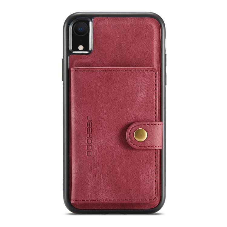 For iPhone XR JEEHOOD Retro Magnetic Detachable Protective Case with Wallet & Card Slot & Holder