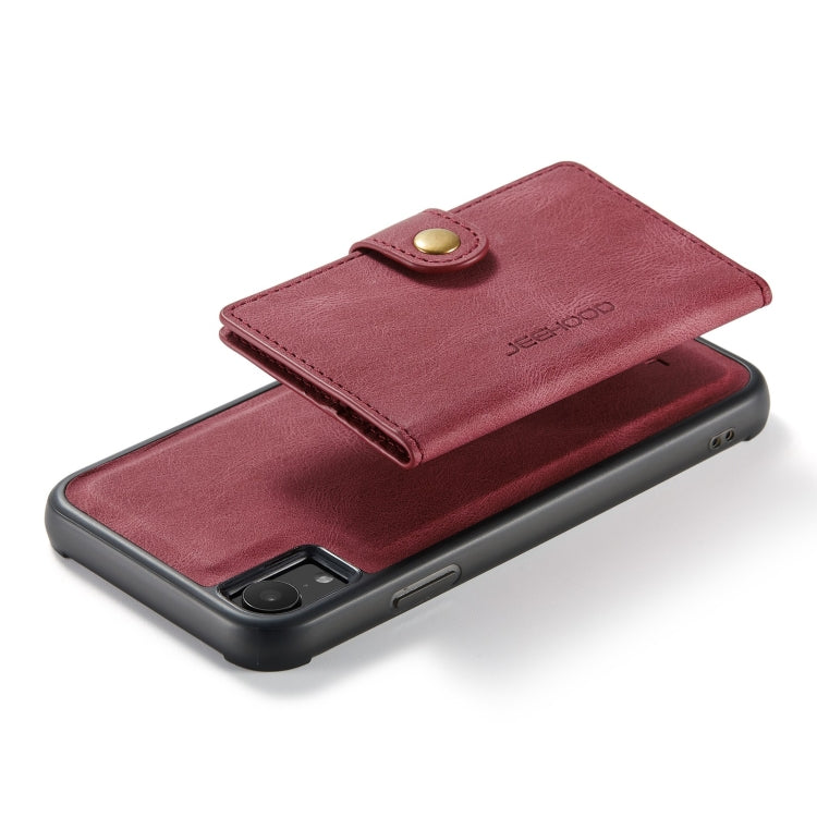 For iPhone XR JEEHOOD Retro Magnetic Detachable Protective Case with Wallet & Card Slot & Holder