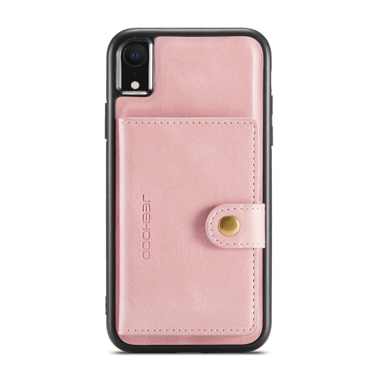 For iPhone XR JEEHOOD Retro Magnetic Detachable Protective Case with Wallet & Card Slot & Holder