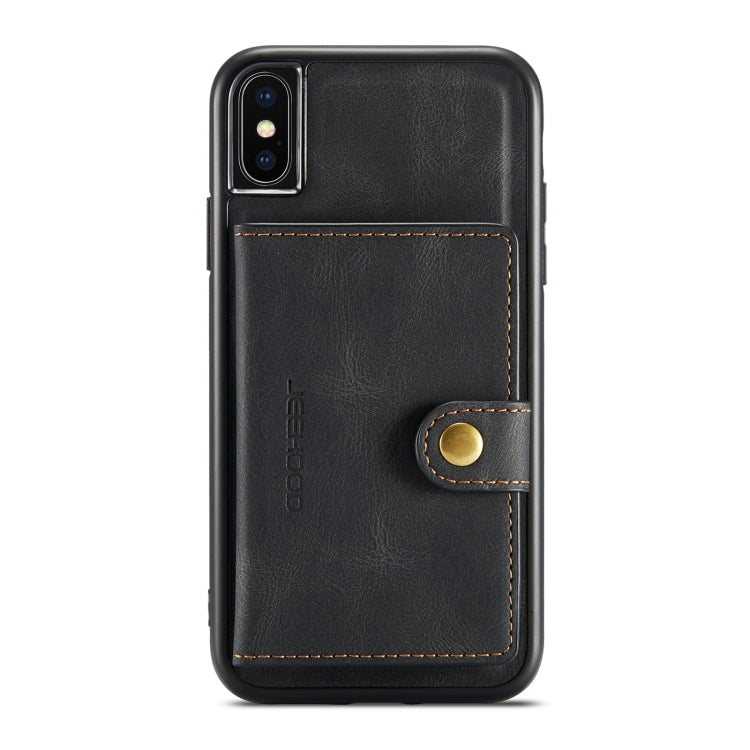For iPhone XS Max JEEHOOD Retro Magnetic Detachable Protective Case with Wallet & Card Slot & Holder