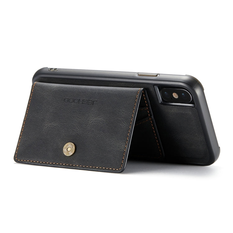 For iPhone XS Max JEEHOOD Retro Magnetic Detachable Protective Case with Wallet & Card Slot & Holder