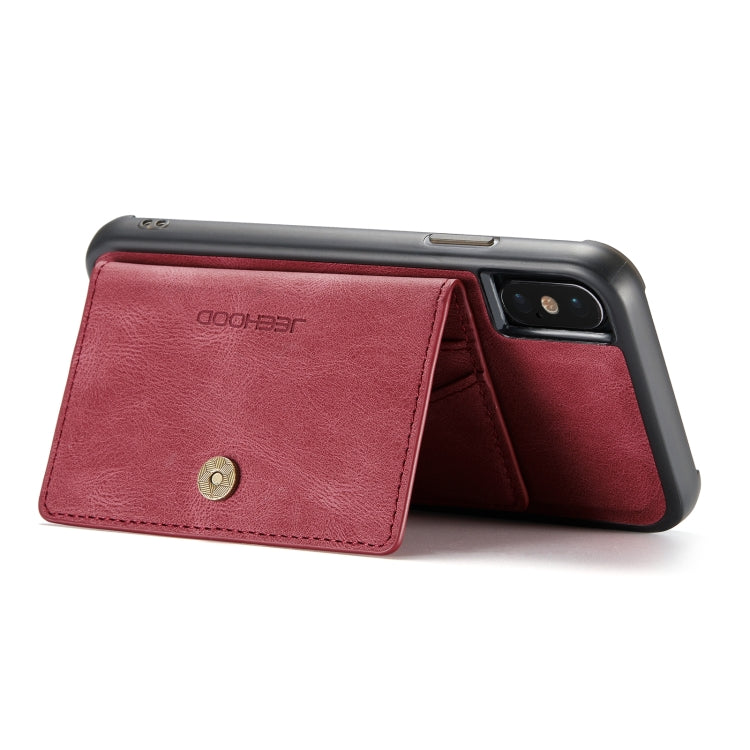 For iPhone XS Max JEEHOOD Retro Magnetic Detachable Protective Case with Wallet & Card Slot & Holder