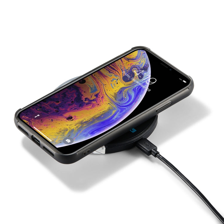 For iPhone XS Max JEEHOOD Retro Magnetic Detachable Protective Case with Wallet & Card Slot & Holder