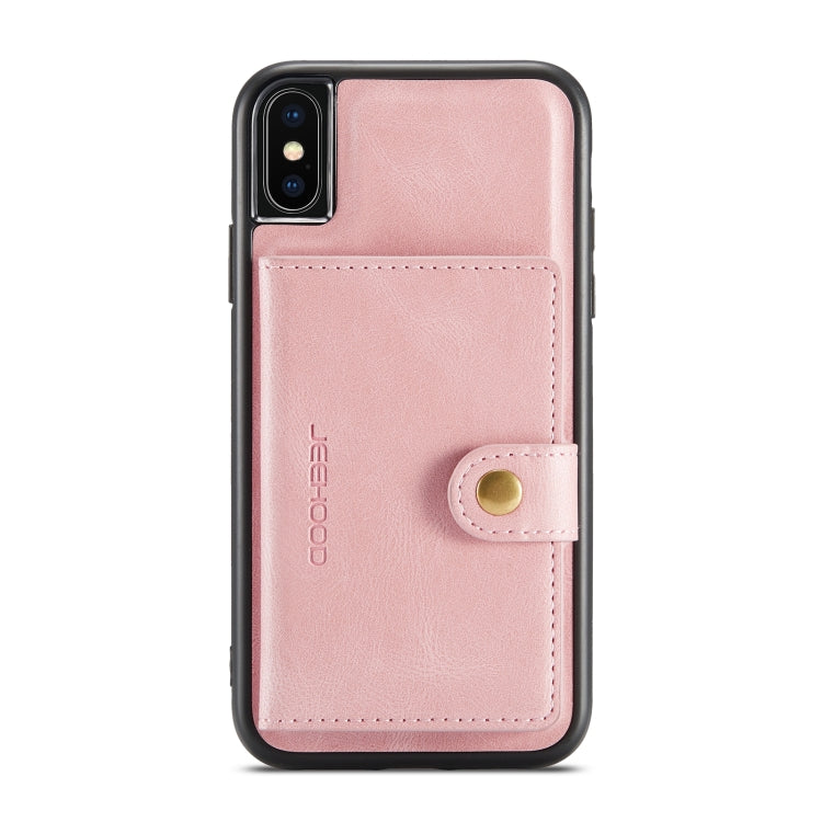 For iPhone XS Max JEEHOOD Retro Magnetic Detachable Protective Case with Wallet & Card Slot & Holder