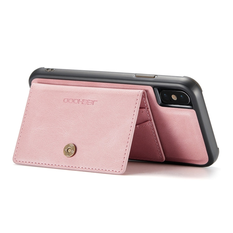 For iPhone XS Max JEEHOOD Retro Magnetic Detachable Protective Case with Wallet & Card Slot & Holder
