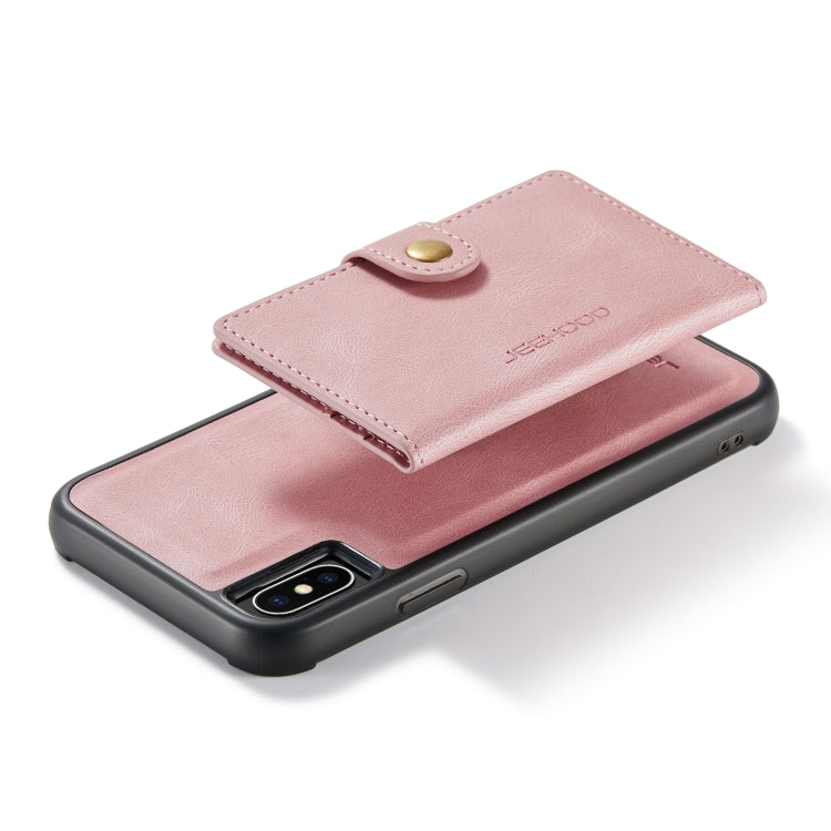 For iPhone XS Max JEEHOOD Retro Magnetic Detachable Protective Case with Wallet & Card Slot & Holder