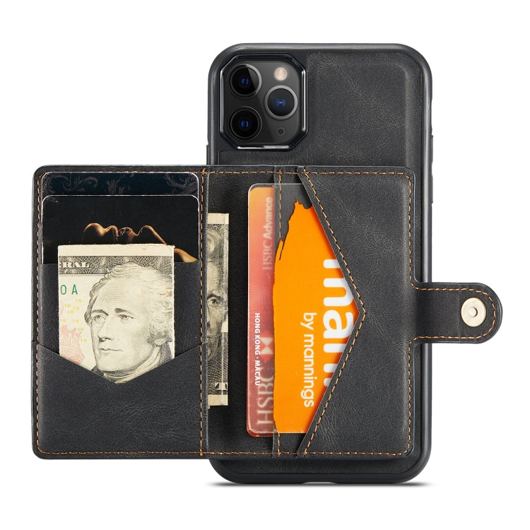 For iPhone 11 Pro Max JEEHOOD Retro Magnetic Detachable Protective Case with Wallet & Card Slot & Holder