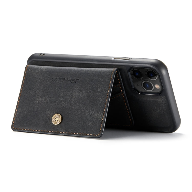 For iPhone 11 Pro Max JEEHOOD Retro Magnetic Detachable Protective Case with Wallet & Card Slot & Holder