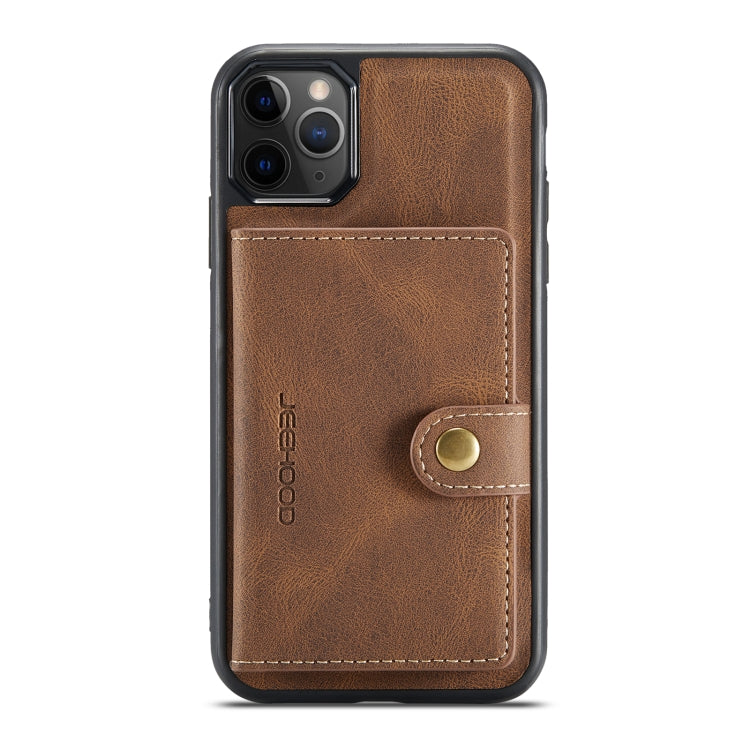 For iPhone 11 Pro Max JEEHOOD Retro Magnetic Detachable Protective Case with Wallet & Card Slot & Holder