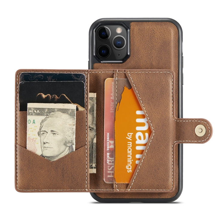For iPhone 11 Pro Max JEEHOOD Retro Magnetic Detachable Protective Case with Wallet & Card Slot & Holder