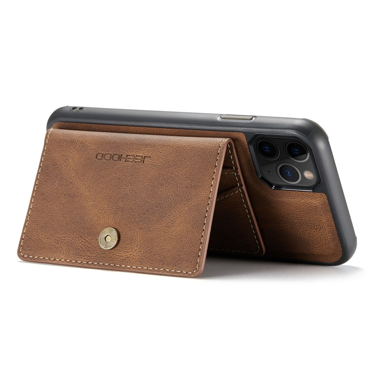 For iPhone 11 Pro Max JEEHOOD Retro Magnetic Detachable Protective Case with Wallet & Card Slot & Holder