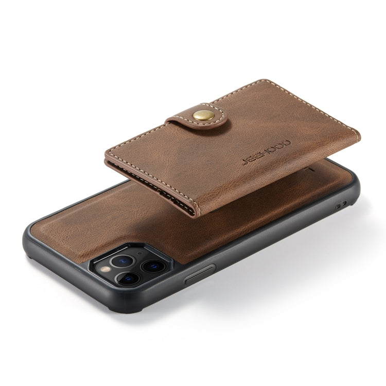 For iPhone 11 Pro Max JEEHOOD Retro Magnetic Detachable Protective Case with Wallet & Card Slot & Holder