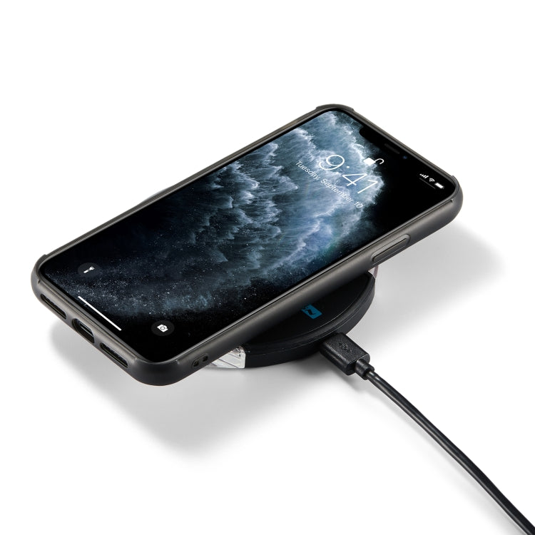 For iPhone 11 Pro Max JEEHOOD Retro Magnetic Detachable Protective Case with Wallet & Card Slot & Holder