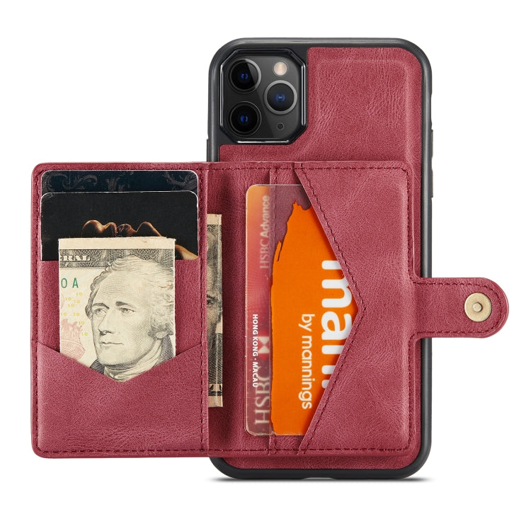 For iPhone 11 Pro Max JEEHOOD Retro Magnetic Detachable Protective Case with Wallet & Card Slot & Holder