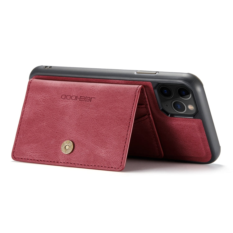 For iPhone 11 Pro Max JEEHOOD Retro Magnetic Detachable Protective Case with Wallet & Card Slot & Holder