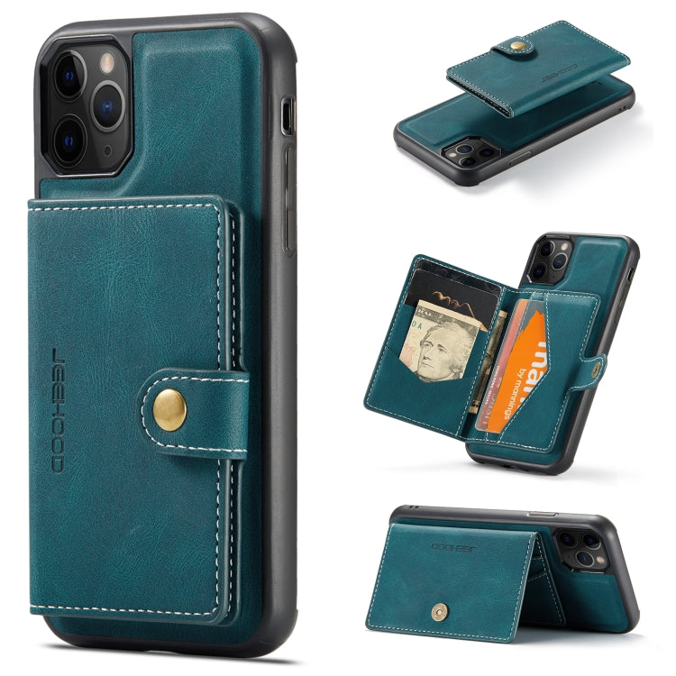 For iPhone 11 Pro Max JEEHOOD Retro Magnetic Detachable Protective Case with Wallet & Card Slot & Holder