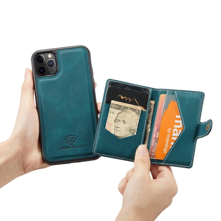 For iPhone 11 Pro Max JEEHOOD Retro Magnetic Detachable Protective Case with Wallet & Card Slot & Holder