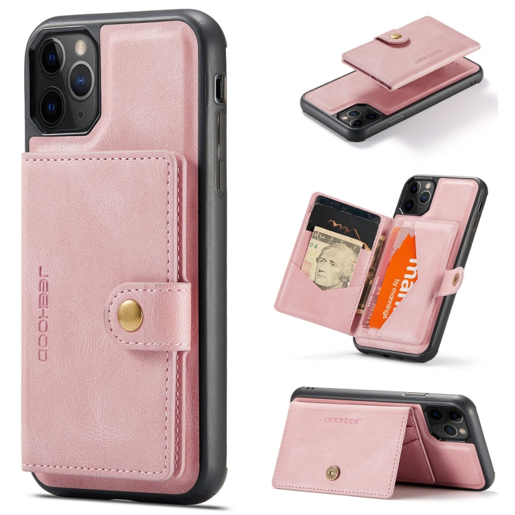 For iPhone 11 Pro Max JEEHOOD Retro Magnetic Detachable Protective Case with Wallet & Card Slot & Holder