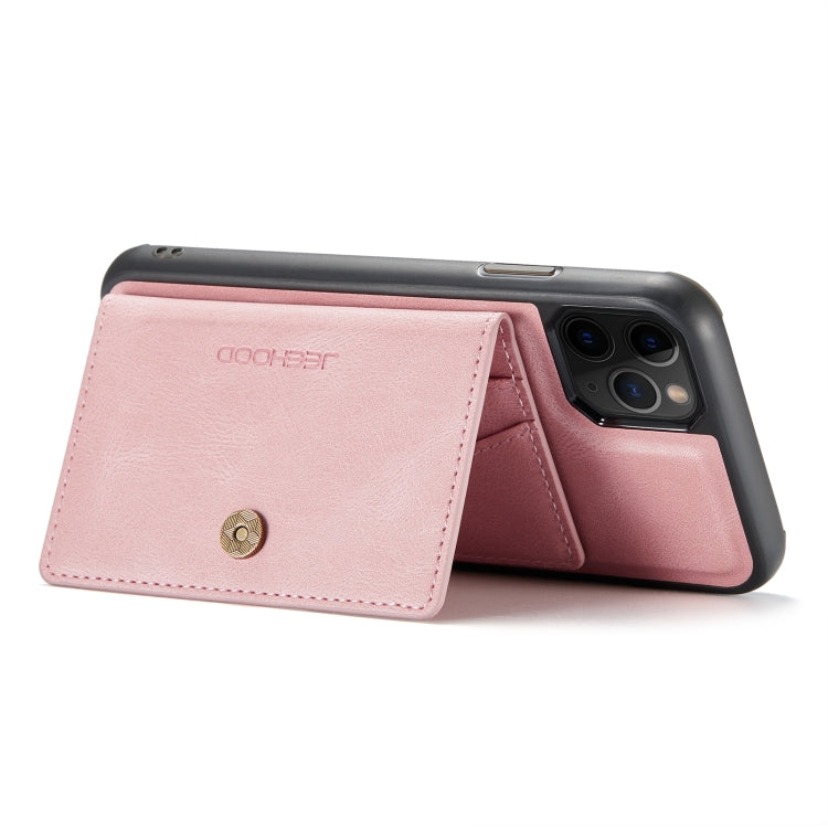 For iPhone 11 Pro Max JEEHOOD Retro Magnetic Detachable Protective Case with Wallet & Card Slot & Holder