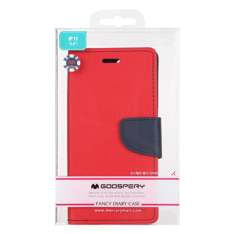 For iPhone 11 Pro MERCURY GOOSPERY FANCY DIARY Horizontal Flip Leather Case with Holder & Card Slots & Wallet