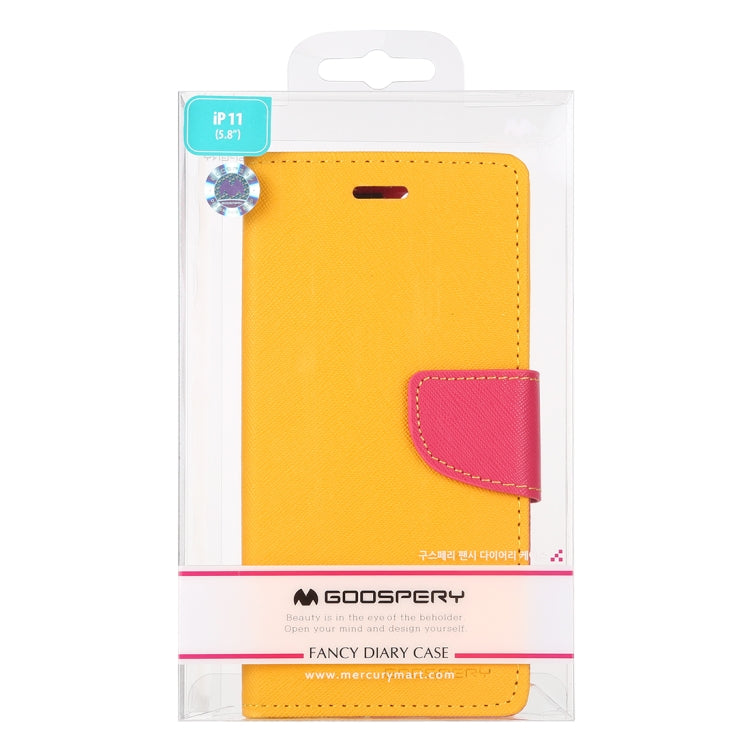 For iPhone 11 Pro MERCURY GOOSPERY FANCY DIARY Horizontal Flip Leather Case with Holder & Card Slots & Wallet