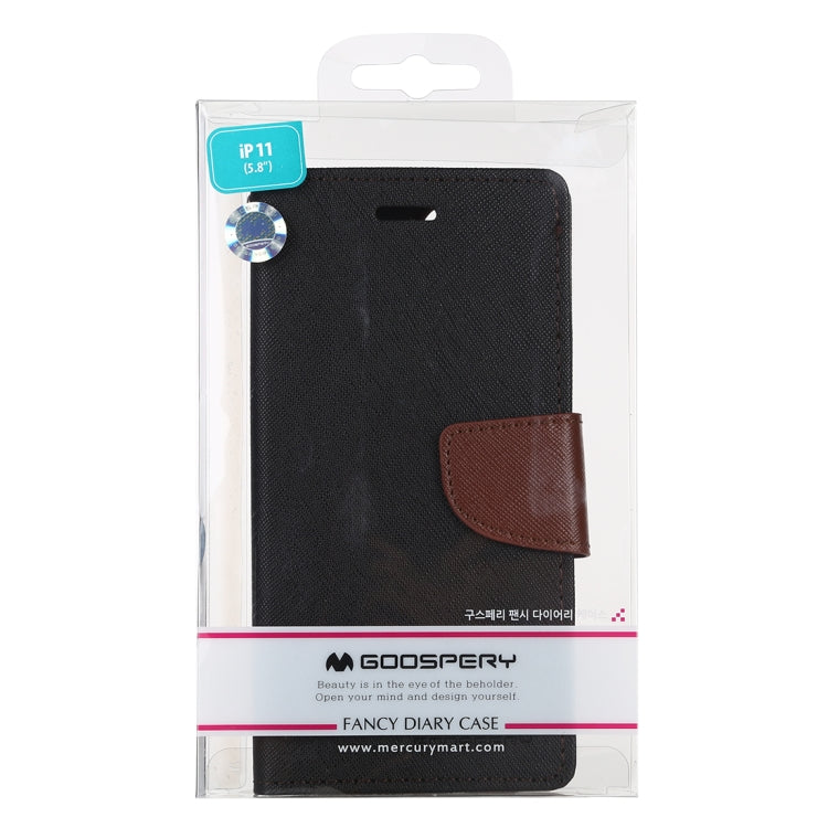 For iPhone 11 Pro MERCURY GOOSPERY FANCY DIARY Horizontal Flip Leather Case with Holder & Card Slots & Wallet