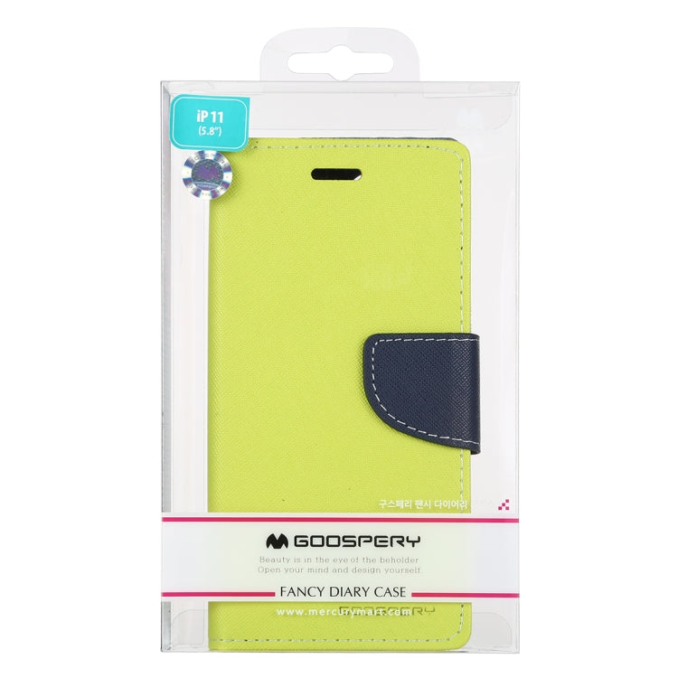 For iPhone 11 Pro MERCURY GOOSPERY FANCY DIARY Horizontal Flip Leather Case with Holder & Card Slots & Wallet