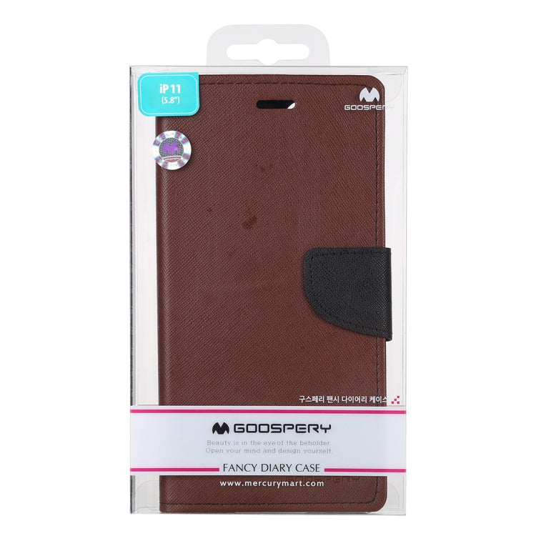 For iPhone 11 Pro MERCURY GOOSPERY FANCY DIARY Horizontal Flip Leather Case with Holder & Card Slots & Wallet