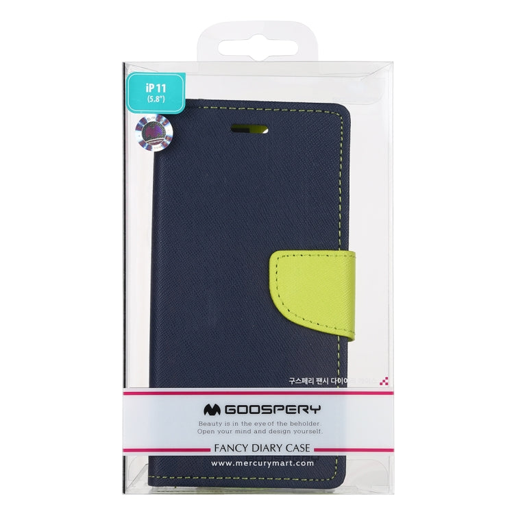 For iPhone 11 Pro MERCURY GOOSPERY FANCY DIARY Horizontal Flip Leather Case with Holder & Card Slots & Wallet