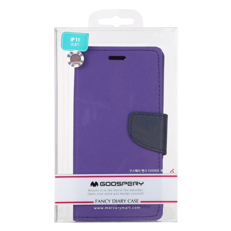 For iPhone 11 Pro MERCURY GOOSPERY FANCY DIARY Horizontal Flip Leather Case with Holder & Card Slots & Wallet