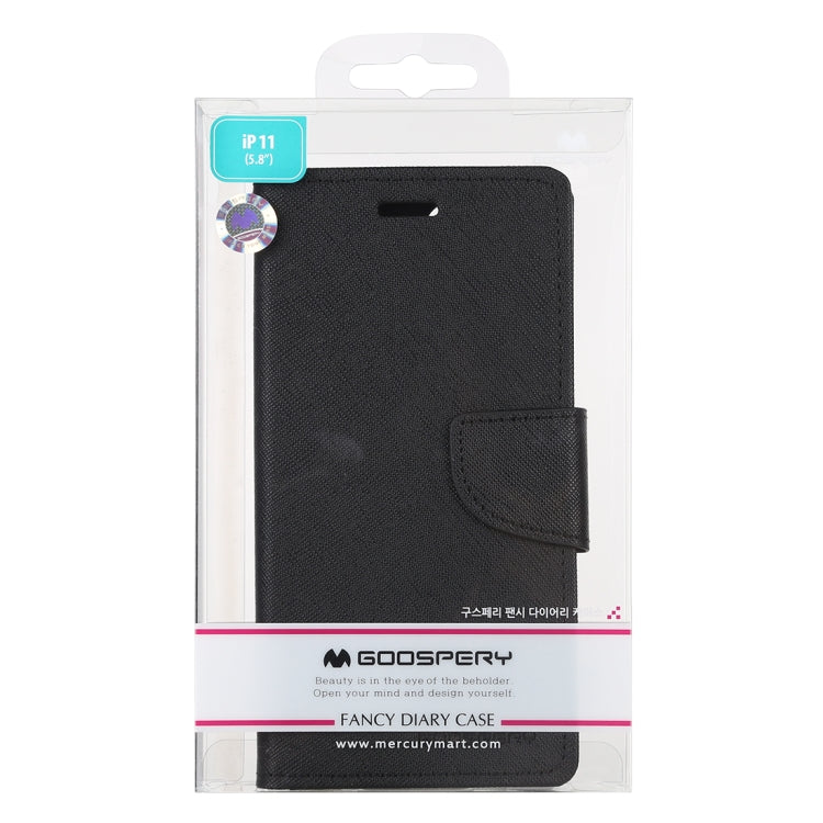 For iPhone 11 Pro MERCURY GOOSPERY FANCY DIARY Horizontal Flip Leather Case with Holder & Card Slots & Wallet