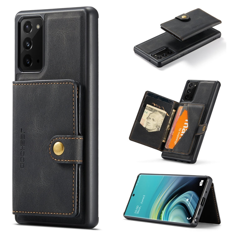 For Samsung Galaxy Note20 JEEHOOD Retro Magnetic Detachable Protective Case with Wallet & Card Slot & Holder